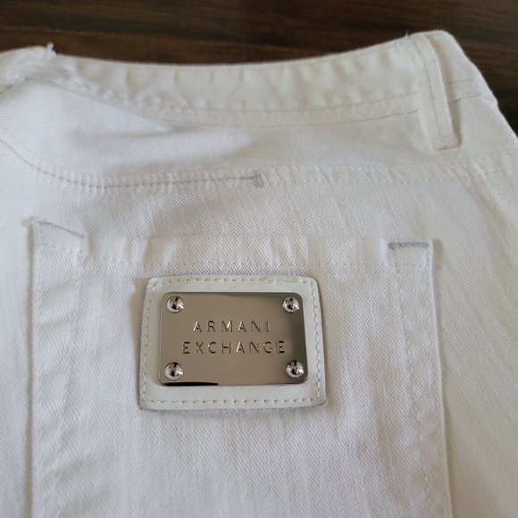 New A|X Full Length Regular Off White Low Rise Straight Cut Jeans Size 4 - Picture 9 of 12